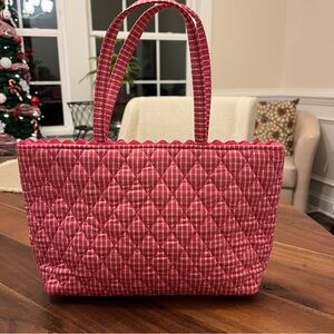 VINTAGE Vera Bradley Pink Silk Quilted Small Handbag